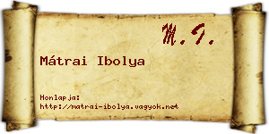 Mátrai Ibolya névjegykártya